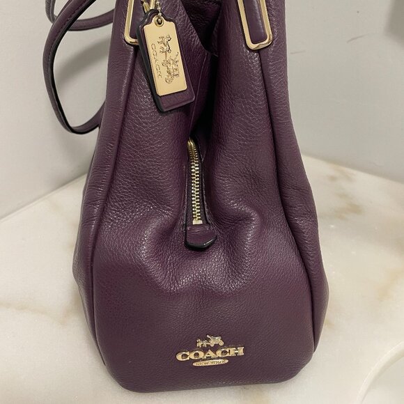 VGUC Coach Madison Phoebe Plum Leather Triple Compartment Shoulder Bag - Picture 3 of 15